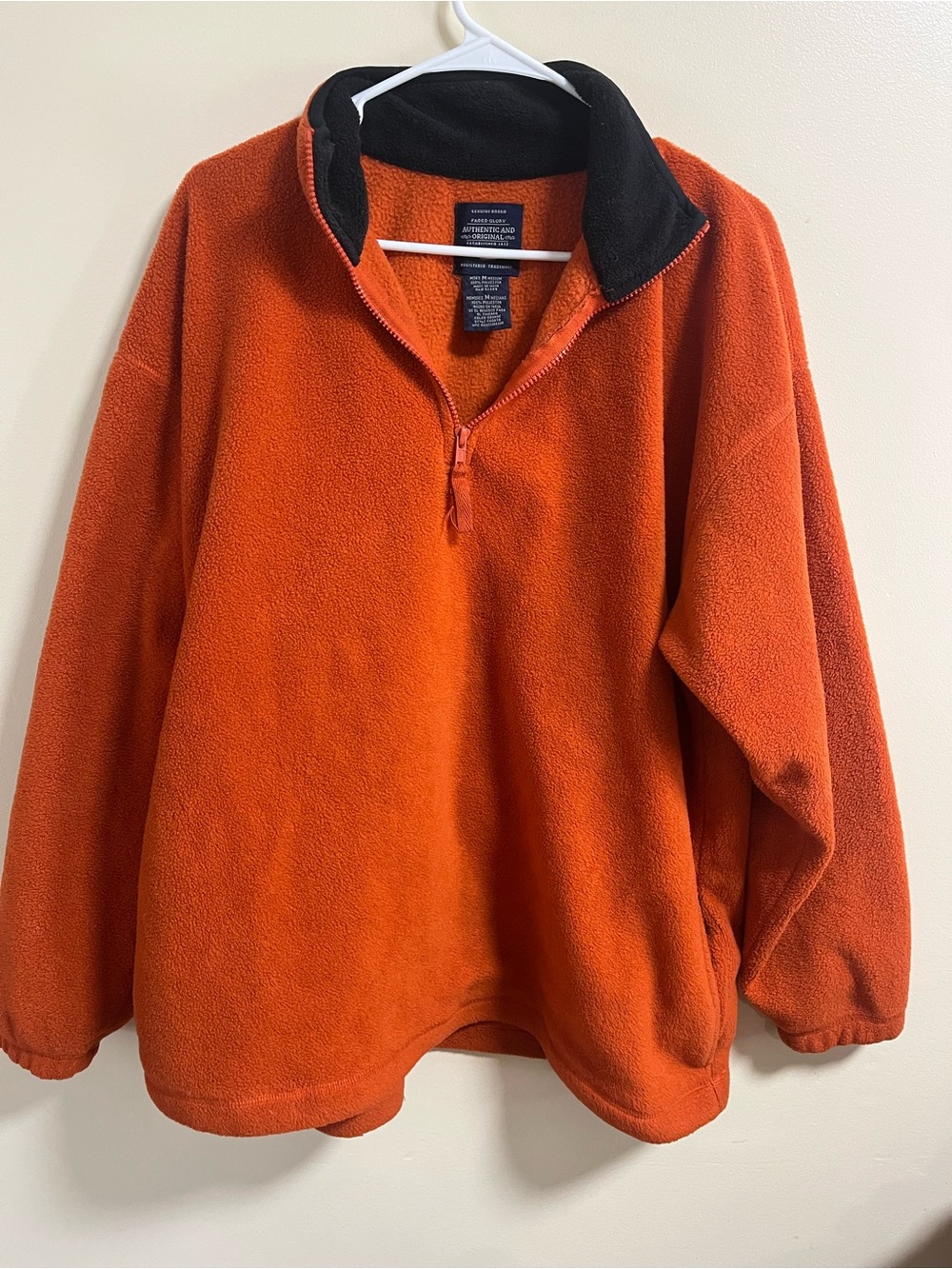 VTG Faded Glory Orange Half-Zip Fleece